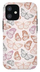 Orange and Pink Butterfly Pattern - Phone Case