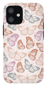 Orange and Pink Butterfly Pattern - Phone Case