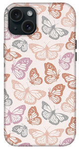 Orange and Pink Butterfly Pattern - Phone Case