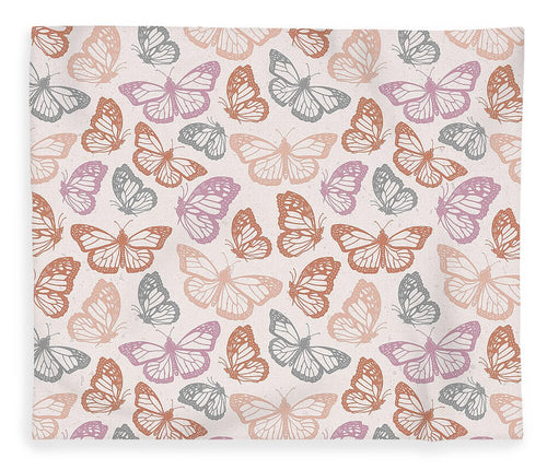 Orange and Pink Butterfly Pattern - Blanket