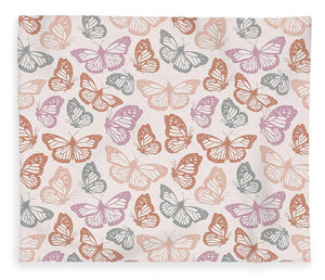 Orange and Pink Butterfly Pattern - Blanket