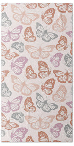Orange and Pink Butterfly Pattern - Beach Towel