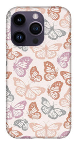 Orange and Pink Butterfly Pattern - Phone Case