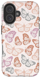 Orange and Pink Butterfly Pattern - Phone Case