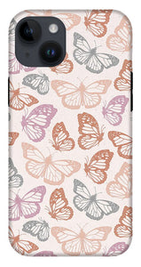 Orange and Pink Butterfly Pattern - Phone Case