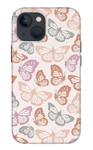 Orange and Pink Butterfly Pattern - Phone Case