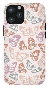 Orange and Pink Butterfly Pattern - Phone Case