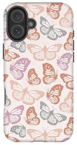 Orange and Pink Butterfly Pattern - Phone Case