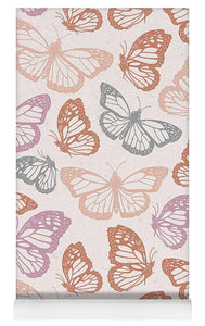 Orange and Pink Butterfly Pattern - Yoga Mat