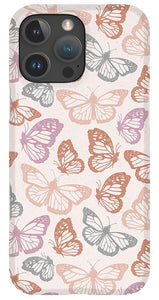 Orange and Pink Butterfly Pattern - Phone Case