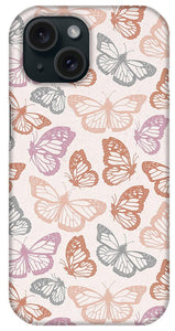 Orange and Pink Butterfly Pattern - Phone Case