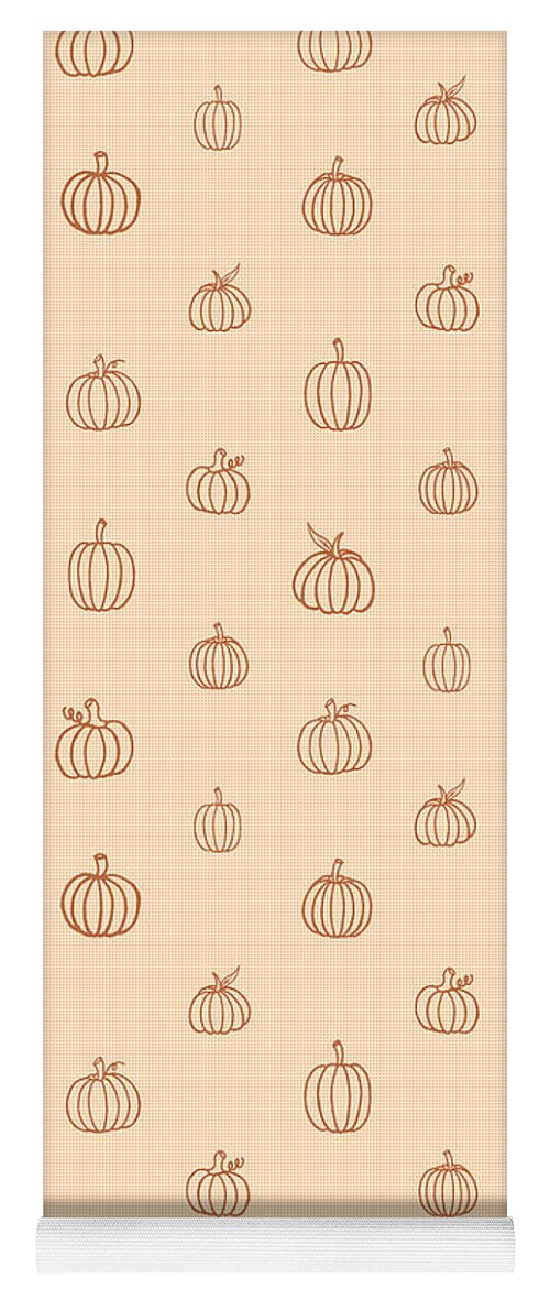 Orange Pumpkin Pattern - Yoga Mat