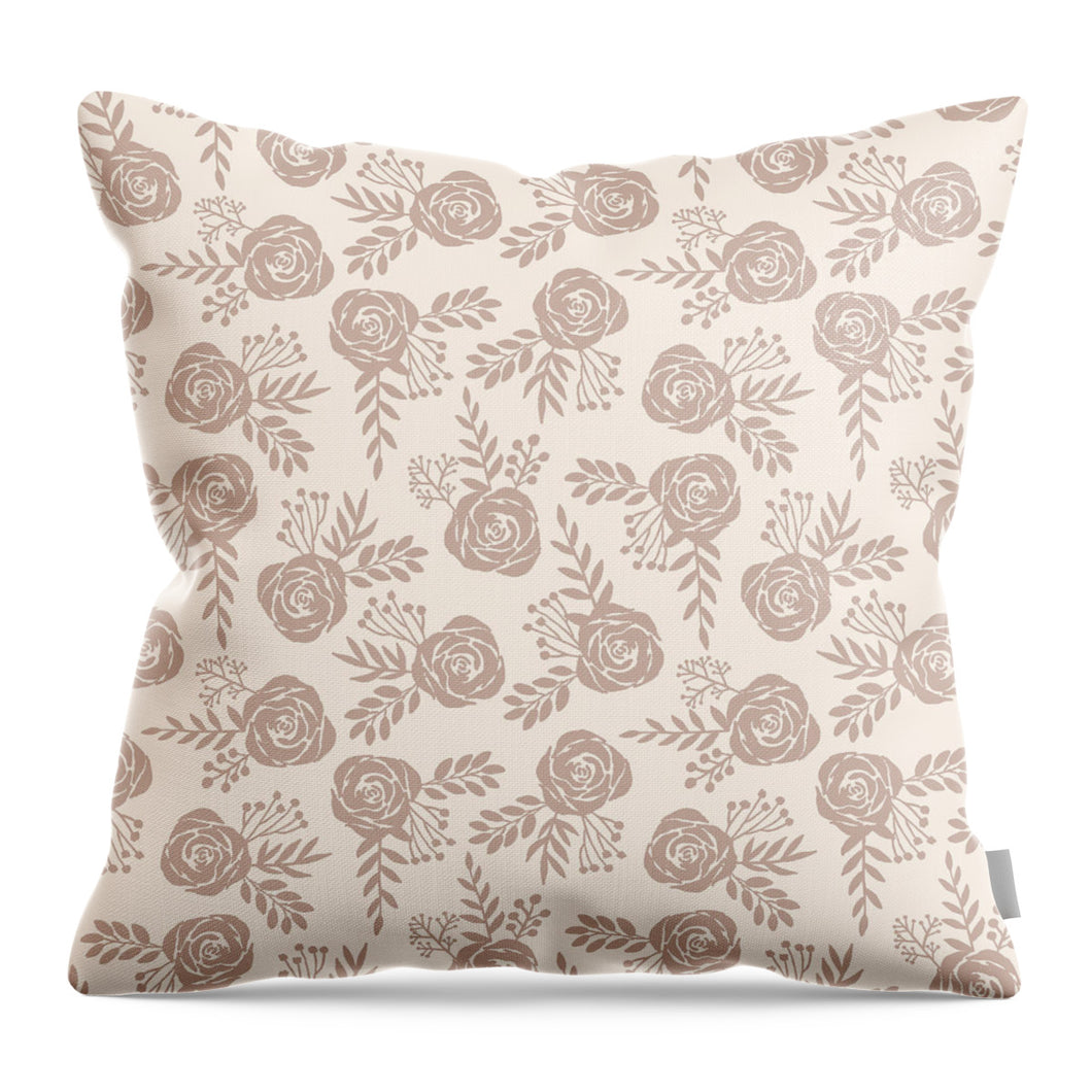 Pastel Floral Pattern - Throw Pillow