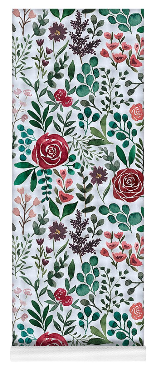 Pink and Purple Flowers - Yoga Mat