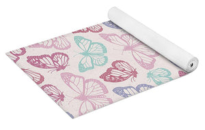Pink Butterfly Pattern - Yoga Mat