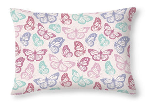 Pink Butterfly Pattern - Throw Pillow