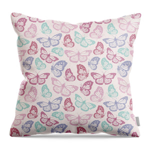 Pink Butterfly Pattern - Throw Pillow