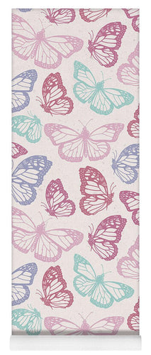 Pink Butterfly Pattern - Yoga Mat