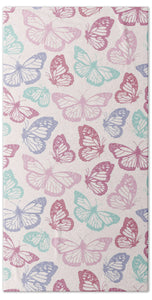 Pink Butterfly Pattern - Beach Towel