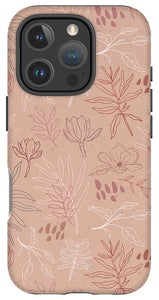 Pink Desert Leaf Pattern - Phone Case