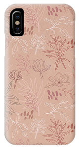 Pink Desert Leaf Pattern - Phone Case