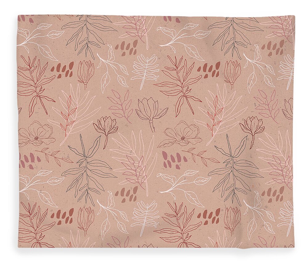 Pink Desert Leaf Pattern - Blanket