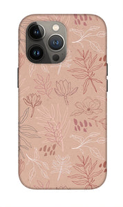 Pink Desert Leaf Pattern - Phone Case