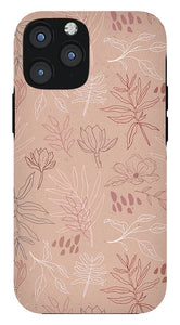 Pink Desert Leaf Pattern - Phone Case