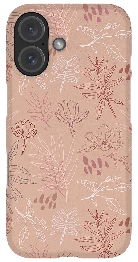 Pink Desert Leaf Pattern - Phone Case