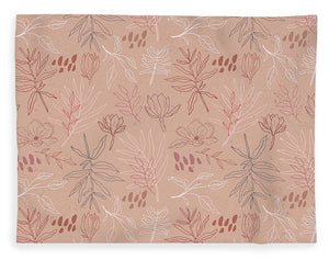 Pink Desert Leaf Pattern - Blanket