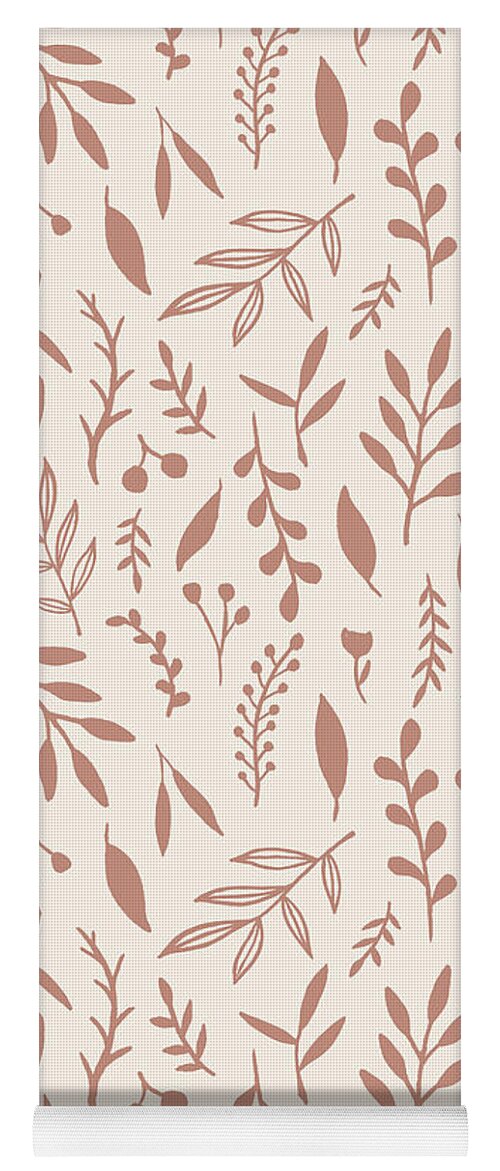 Pink Falling Leaves Pattern - Yoga Mat