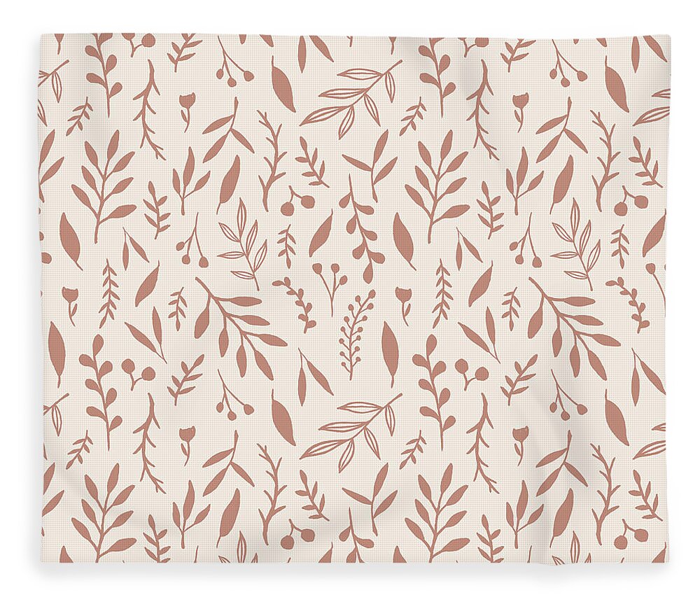 Pink Falling Leaves Pattern - Blanket