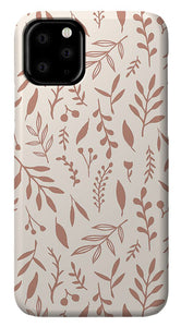Pink Falling Leaves Pattern - Phone Case