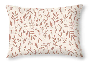 Pink Falling Leaves Pattern - Throw Pillow