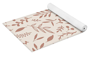 Pink Falling Leaves Pattern - Yoga Mat