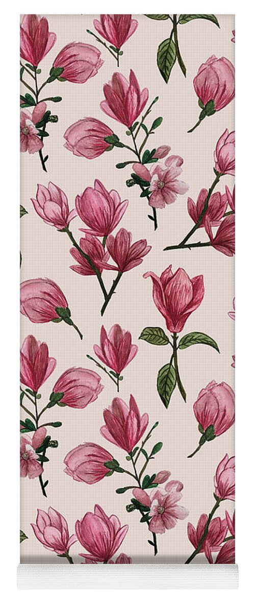 Pink Magnolia Blossoms - Yoga Mat