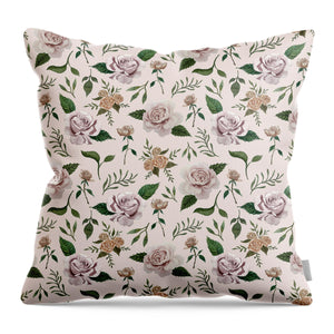 Pink Roses Pattern - Throw Pillow