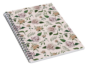 Pink Roses Pattern - Spiral Notebook