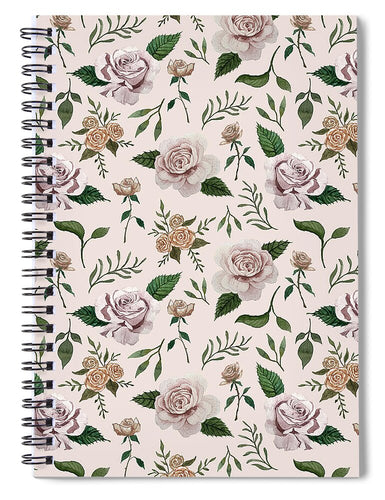 Pink Roses Pattern - Spiral Notebook