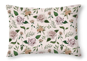 Pink Roses Pattern - Throw Pillow