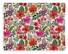 Load image into Gallery viewer, Pink Tropical Flower Pattern - Blanket