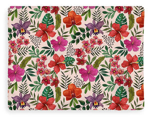 Pink Tropical Flower Pattern - Blanket