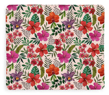 Load image into Gallery viewer, Pink Tropical Flower Pattern - Blanket