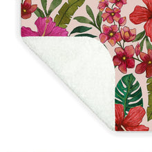 Load image into Gallery viewer, Pink Tropical Flower Pattern - Blanket