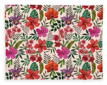 Load image into Gallery viewer, Pink Tropical Flower Pattern - Blanket