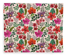 Load image into Gallery viewer, Pink Tropical Flower Pattern - Blanket