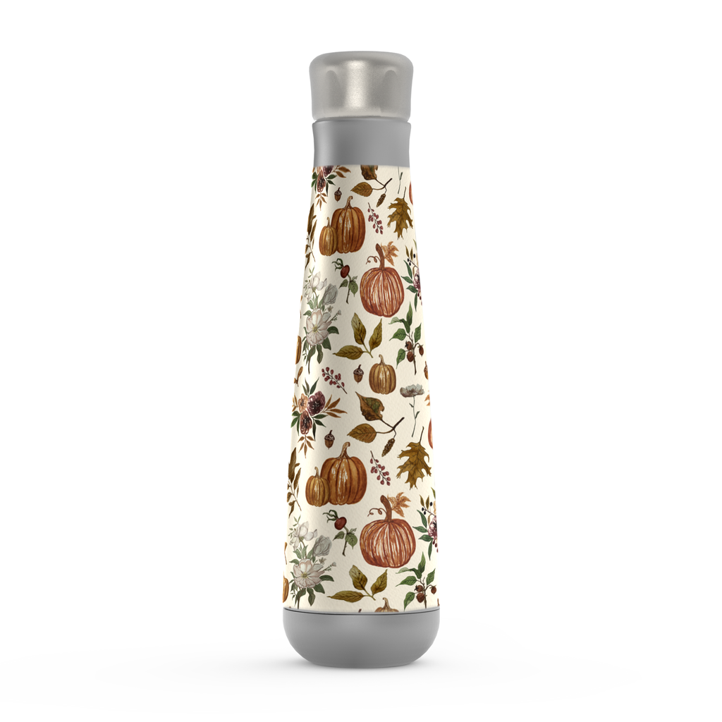 Fall Pumpkins, Flowers and Leaves Peristyle Water Bottle