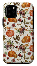 Load image into Gallery viewer, Pumpkin and Fall Flowers Pattern  - Phone Case