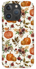 Load image into Gallery viewer, Pumpkin and Fall Flowers Pattern  - Phone Case