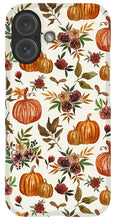 Load image into Gallery viewer, Pumpkin and Fall Flowers Pattern  - Phone Case